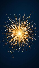 Abstract Golden Burst Radiating Light Design