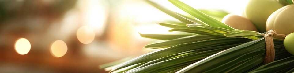 Obraz premium Fresh bananas hanging from a tree branch