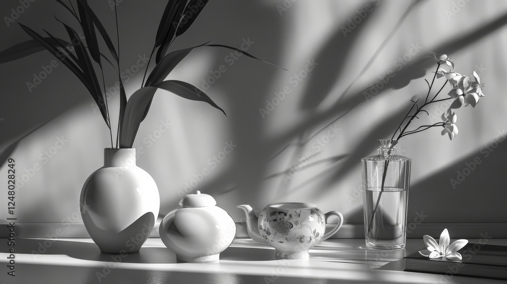 Poster enigmatic interplay of light and shadow crafting intricate patterns and illusions in an artistic sho