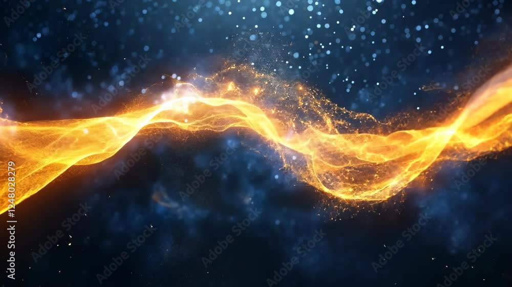 Aufkleber colorful flame swirl with dynamic shimmer in abstract dark background creating a visual spectacle