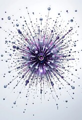 Obraz premium Abstract Sphere Exploding with Metallic Rods and Spheres