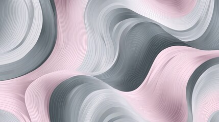 Abstract waves in soft pink and gray tones.