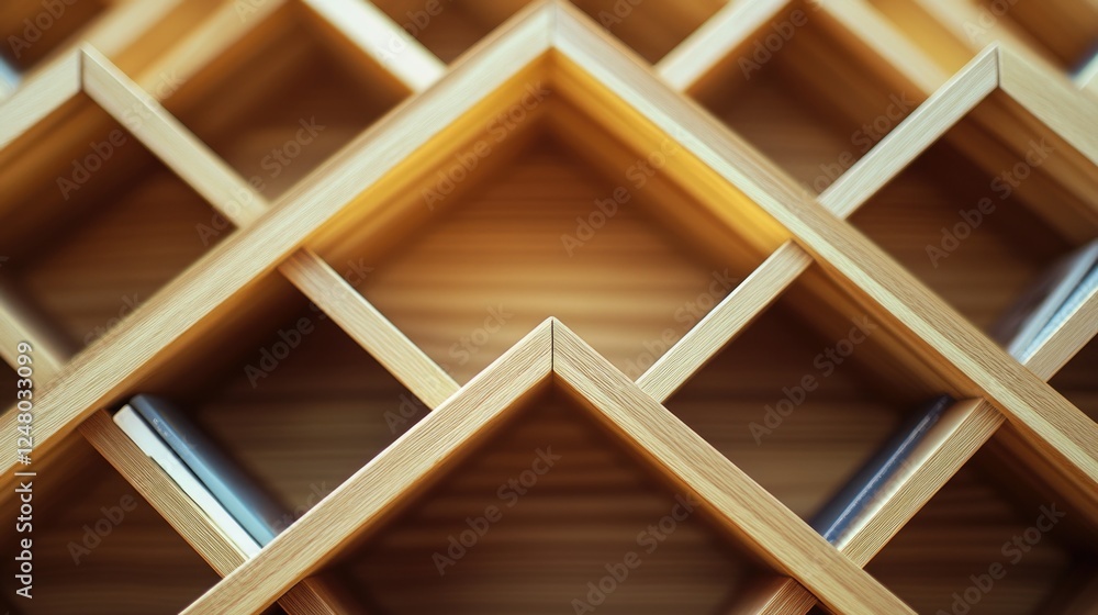Aufkleber Close-up shot of a bookshelf with various books stacked on it