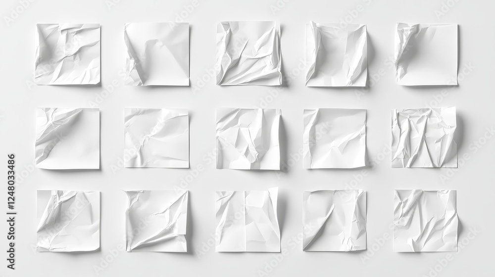 Poster white glued paper texture. realistic effect of wet paper sheet or crumpled fabric. vector seamless p