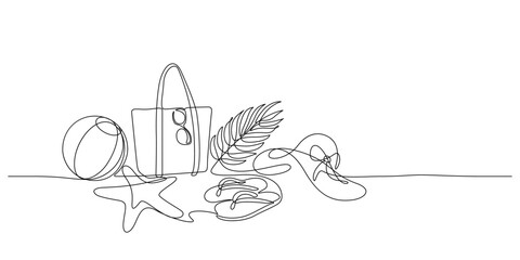 summer beach fashion female likeness one line drawing continuous minimalism hand drawn