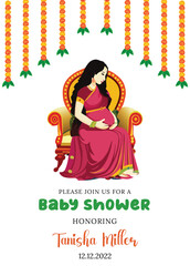 baby shower indian style trational design template