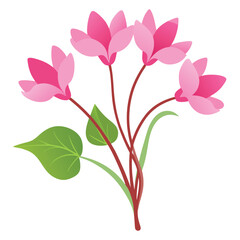 Fototapeta premium A beautiful vector illustration of a pink lily blossom highlights the floral beauty of spring