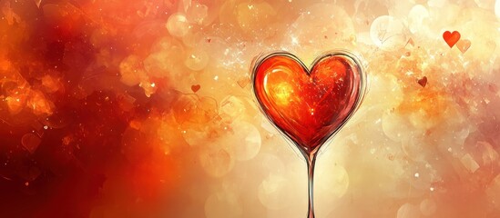 Heart-shaped glass filled with vibrant colors.