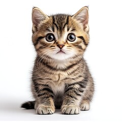 Fototapeta premium Cute kitten studio portrait against white background