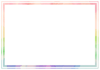 水彩の四角い枠のイラスト