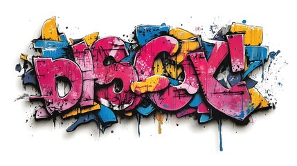 Fototapeta premium Vibrant Graffiti Art on Urban Wall Expressing Creative Designs