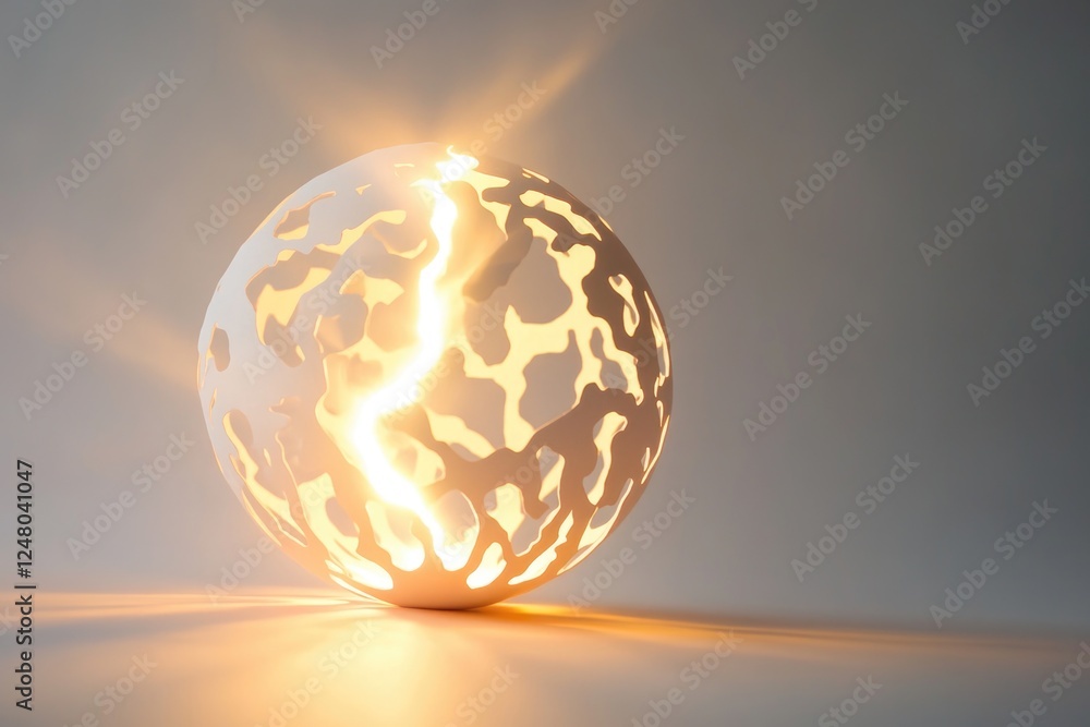 Poster a single white light source sitting on a table or desk