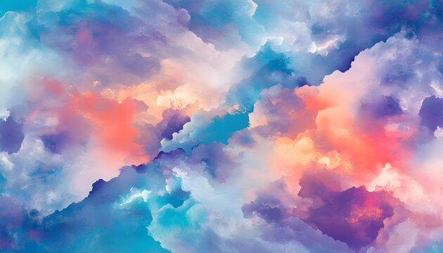 Colorful sky filled with abstract and ethereal clouds
