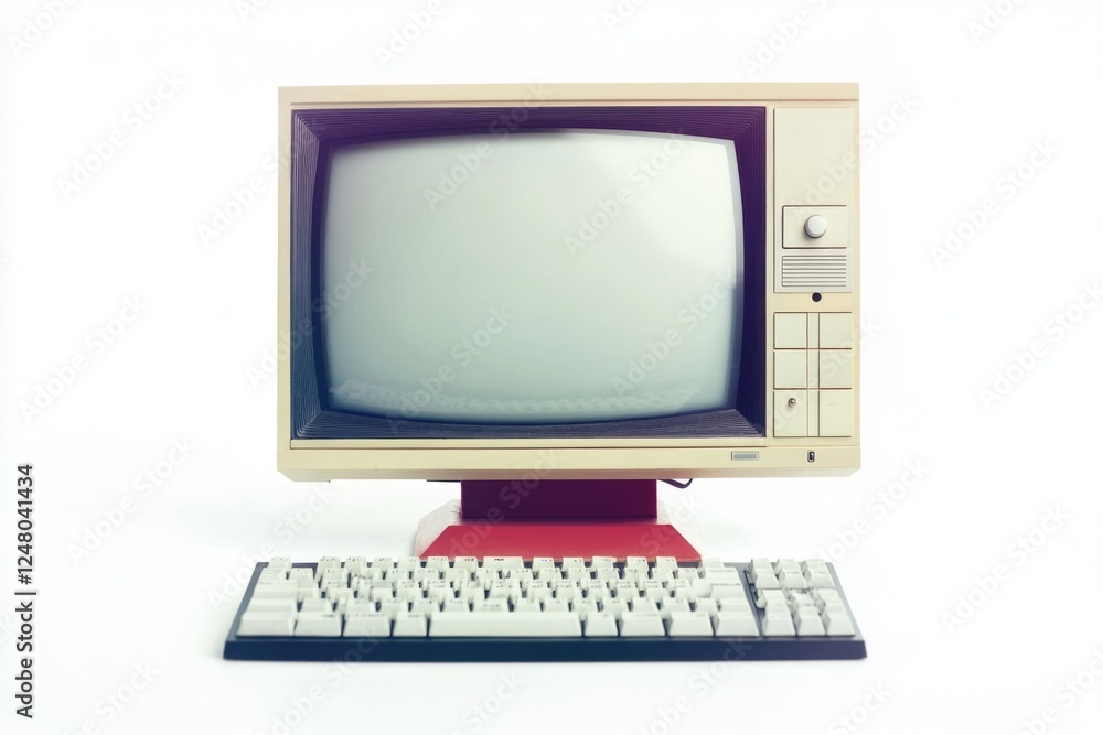 Aufkleber A vintage computer setup with a keyboard and mouse
