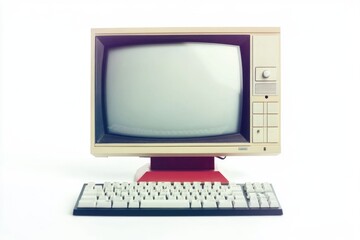 A vintage computer setup with a keyboard and mouse