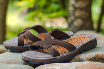 Naklejka premium Male Slippers, breathable, e-commerce, cloth