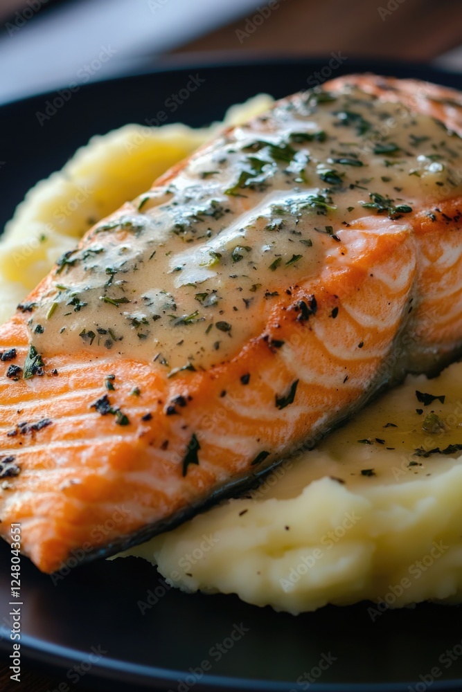 Poster A close-up view of a plate with various types of food, suitable for use in articles about dining or cooking