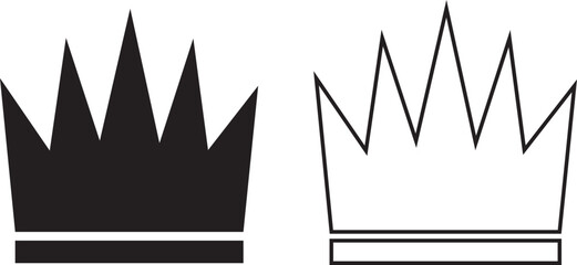 Premium style abstract black crown logo symbol. Royal king icon. Modern luxury brand element sign. Vector illustration.