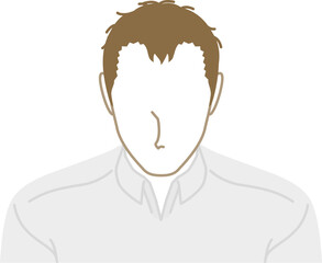 AGA：正面から見た薄毛の若い男性（俯瞰）