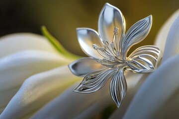 A close-up shot of a single flower on a white background