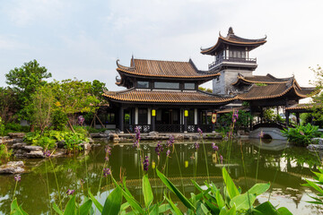 chinese pavilion in the garden