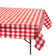 Fototapeta premium Red checkered tablecloth, isolated on a transparent background