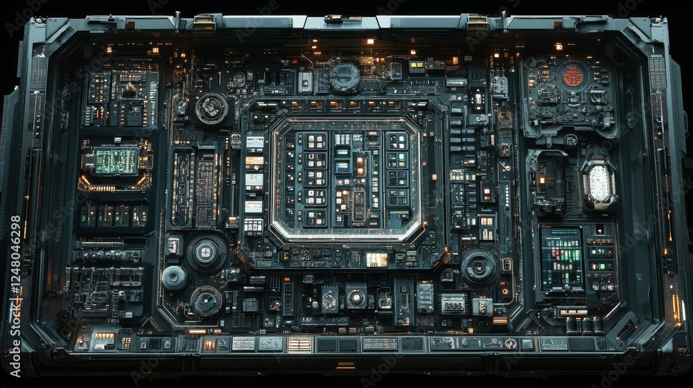 Poster futuristic technology control panel interface design abstract background