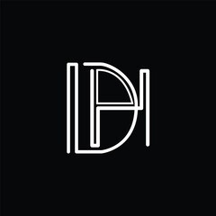 Initial letter DH logo design 
