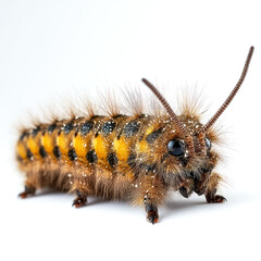 Magnificent Close-up of a Fuzzy Caterpillar: Detailed Macro Photography of Nature's Tiny Wonders