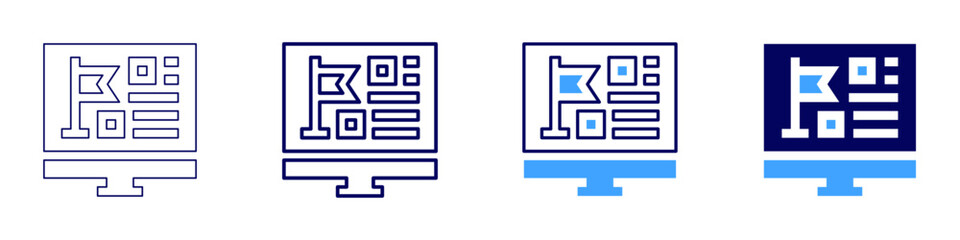 Career development icon in 4 different styles. Thin Line, Line, Bold Line, Duotone. Duotone style. Editable stroke
