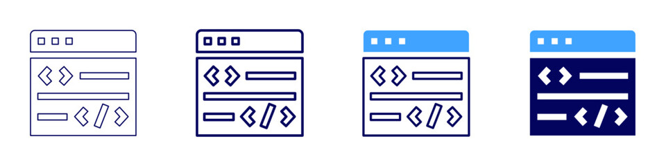 Business strategy development icon in 4 different styles. Thin Line, Line, Bold Line, Duotone. Duotone style. Editable stroke