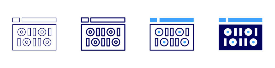 Custom software development icon in 4 different styles. Thin Line, Line, Bold Line, Duotone. Duotone style. Editable stroke