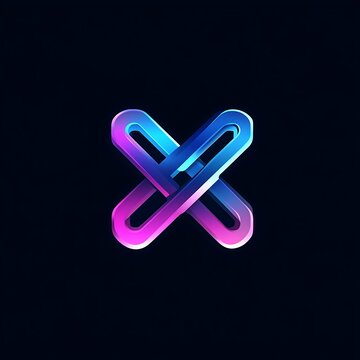 Neon X Shaped Abstract Graphic Design