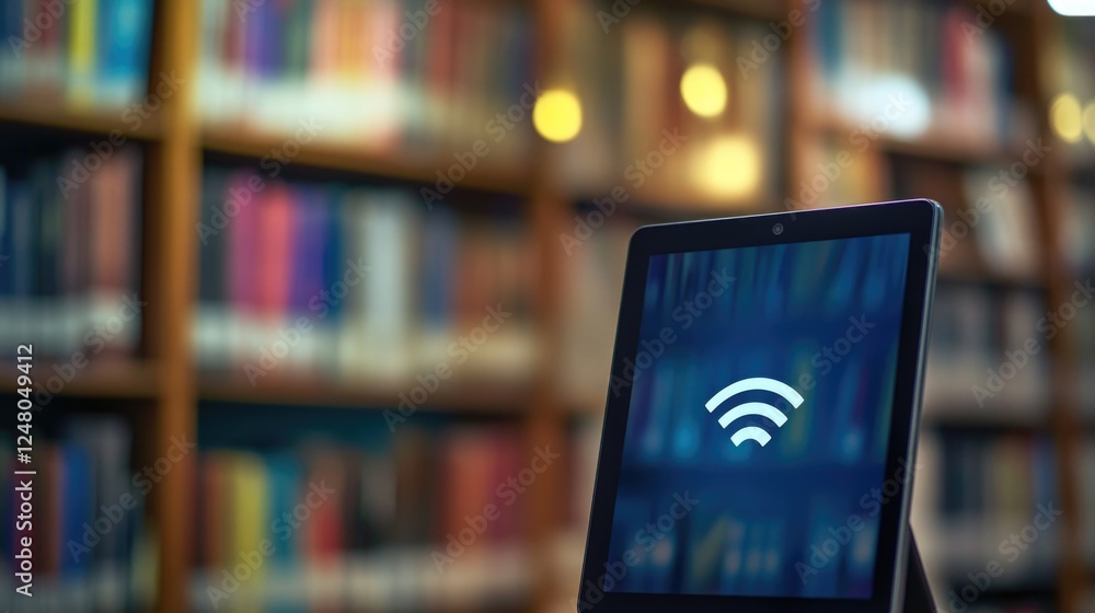 Aufkleber a tablet display with a wi-fi icon on the screen, ideal for technology and internet related concepts