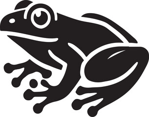 A Frog icon silhouette vector with white background