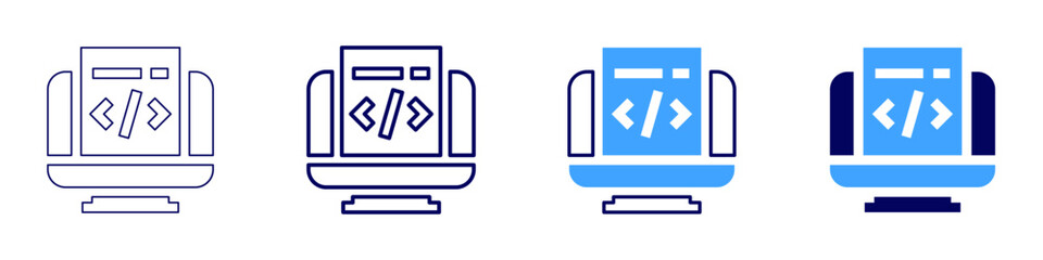 Digital transformation development icon in 4 different styles. Thin Line, Line, Bold Line, Duotone. Duotone style. Editable stroke