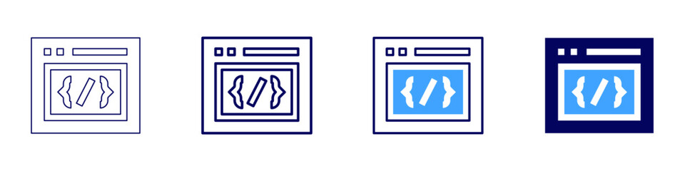 Functional development icon in 4 different styles. Thin Line, Line, Bold Line, Duotone. Duotone style. Editable stroke