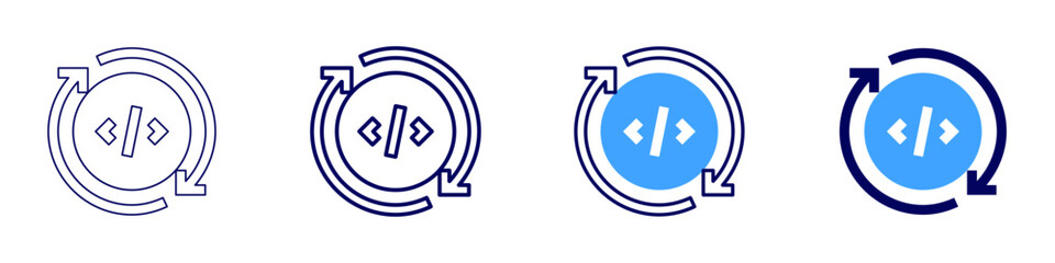 High-performance development icon in 4 different styles. Thin Line, Line, Bold Line, Duotone. Duotone style. Editable stroke