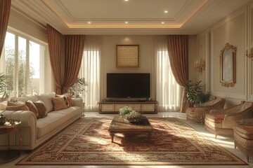 Fototapeta premium Luxurious Living Room Interior Design