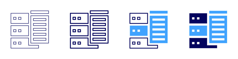 Mobile technology development icon in 4 different styles. Thin Line, Line, Bold Line, Duotone. Duotone style. Editable stroke