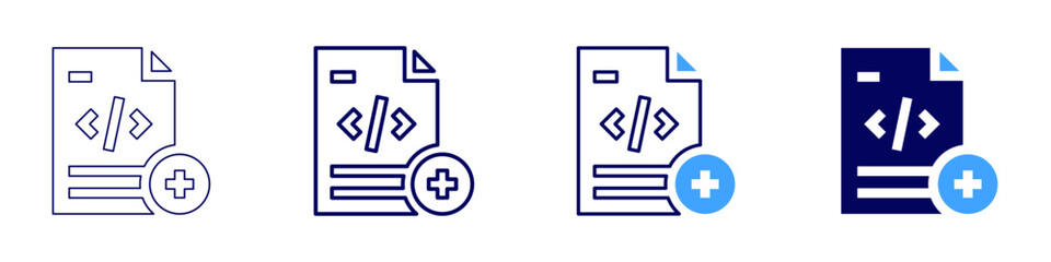 Open-source software icon in 4 different styles. Thin Line, Line, Bold Line, Duotone. Duotone style. Editable stroke