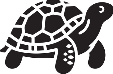 A tortoise icon silhouette vector with white background
