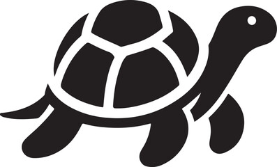 A tortoise icon silhouette vector with white background