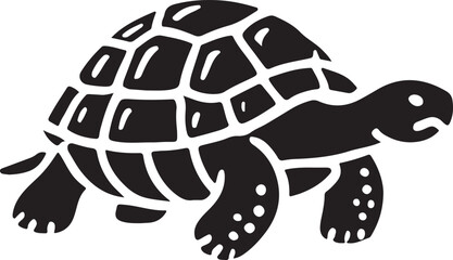 A tortoise icon silhouette vector with white background