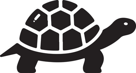 A tortoise icon silhouette vector with white background