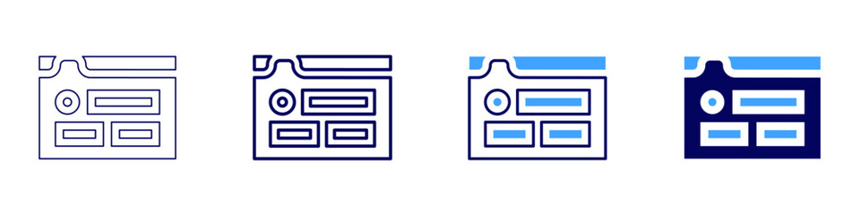 SEO development icon in 4 different styles. Thin Line, Line, Bold Line, Duotone. Duotone style. Editable stroke
