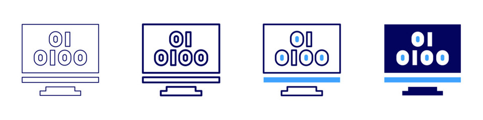 Serverless development icon in 4 different styles. Thin Line, Line, Bold Line, Duotone. Duotone style. Editable stroke