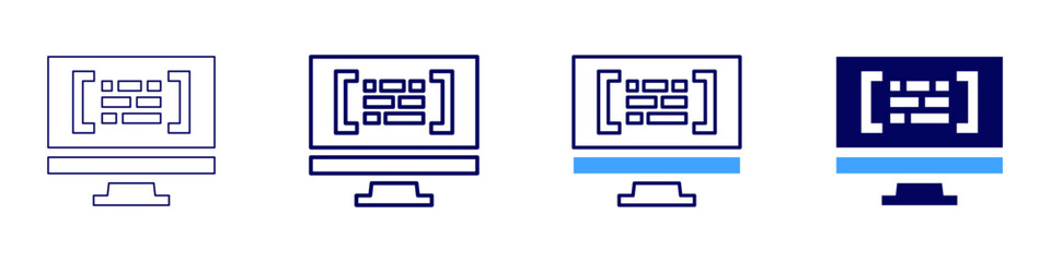 UX design development icon in 4 different styles. Thin Line, Line, Bold Line, Duotone. Duotone style. Editable stroke