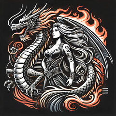 Fototapeta premium dragon tattoo design