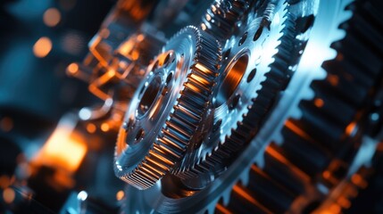A close-up shot of a bunch of gears on a table, great for illustrating mechanical or industrial concepts